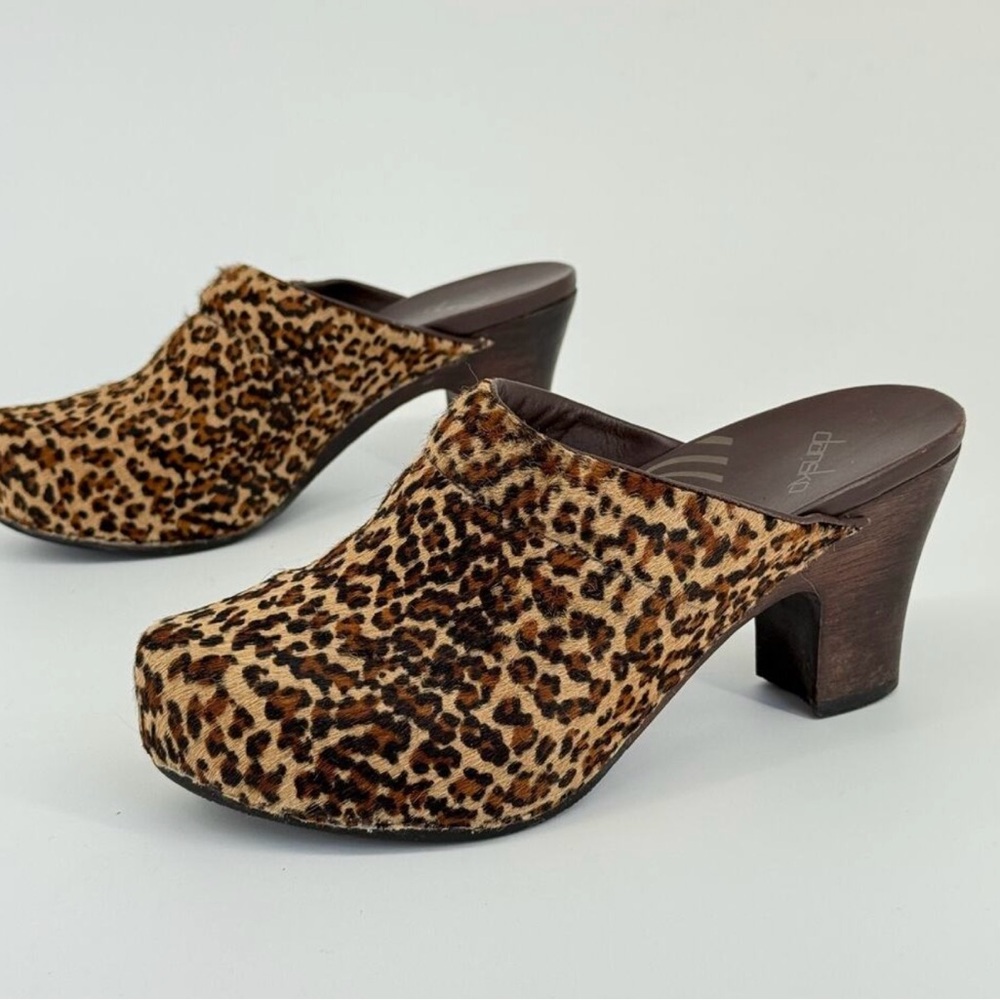 Dansko Rae Leopard Pony clogs/mules